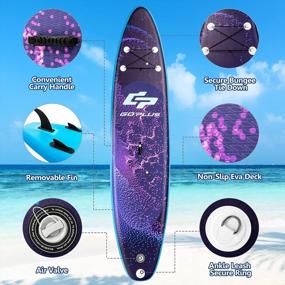 img 1 attached to Goplus Inflatable SUP Board With Premium Accessories For Adults - 10'/10.5'/11' Length And 6" Thickness, Lightweight And Durable With Adjustable Paddle And Carry Bag