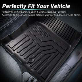 img 2 attached to 🚗 2021 2022 Ford Bronco Sport All Weather Floor Liners - Mixsuper Custom Fit, Durable & Odorless Carpet Liner Set (1st and 2nd Row) - Black (Not for Ford Bronco)