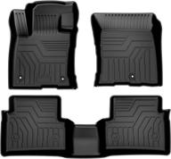 🚗 2021 2022 ford bronco sport all weather floor liners - mixsuper custom fit, durable & odorless carpet liner set (1st and 2nd row) - black (not for ford bronco) logo