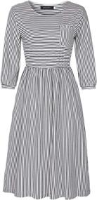 img 1 attached to MEROKEETY Womens Balloon Striped Pockets Women's Clothing - Dresses