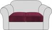 h.versailtex velvet stretch couch cushion cover plush cushion slipcover for chair loveseat sofa cushion furniture protector seat cushion sofa cover with elastic bottom washable (2 packs, burgundy) logo