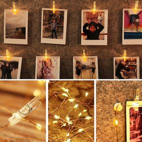 img 2 attached to Innotree Photo Clips String Light - 39Ft 120LED Fairy Lights Battery Operated With Timer Twinkle Lights With 60 Clear Clips & 20 Non-Trace Nails For Hanging Picture, Bedroom, Dorm Decor, Warm White