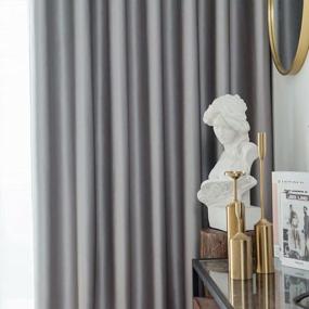 img 2 attached to Leadtimes Customized Thermal Light Blocking Patio Door Divider Curtains - Grommet Drapes, Blackout, Light Grey, Any Size!
