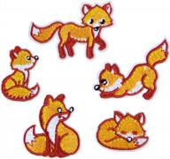 5 pcs cute fox embroidery applique patches - iron/sew on for men, women, boys, girls & kids! logo