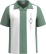 mens cuban style bowling shirt, lucky paradise trovato vintage camp shirt logo