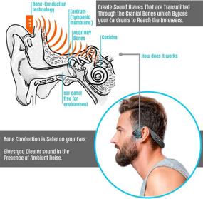 img 1 attached to 🎧 Revolutionary Bluetooth Bone Conduction Headphones - Enhance Your Smart Cycling and Sports Experience with Open Ear Stereo Sound, Wireless Bluetooth Audio, and Advanced Bone Induction Technology - Black (PSWBT550.5)