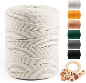 img 4 attached to ZUEXT 4Mm Macrame Cotton Cord - 547Yds Of Handmade Braided Rope For Creative Wall Hangings, Tapestry, Dream Catchers, And DIY Gifts