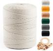 zuext 4mm macrame cotton cord - 547yds of handmade braided rope for creative wall hangings, tapestry, dream catchers, and diy gifts logo