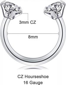 img 2 attached to Stainless Steel Septum Rings Piercing Jewelry Horseshoe Captive Bead Nose Hoop Ring Cartilage Daith Tragus Clicker LAURITAMI