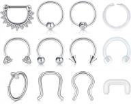 stainless steel septum rings piercing jewelry horseshoe captive bead nose hoop ring cartilage daith tragus clicker lauritami logo