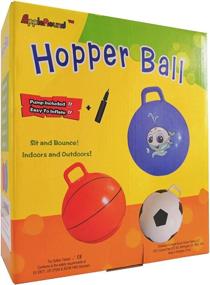 img 2 attached to AppleRound Hoppity Hippity Hop Space Hopper Ball - 18In/45Cm Diameter With Pump For Kids Ages 3-6, Kangaroo Bouncer, Fun Hop Ball