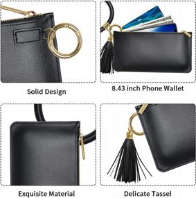 img 1 attached to Women'S Tassel Keychain Wallet Wristlet Bangle Ring Circle Bracelet