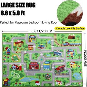 img 3 attached to Captivating Capslpad Kids Rug: Expand Learning with Traffic Road Play Mat - Perfect for Playrooms, Living Rooms and Nurseries!