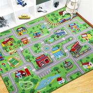 captivating capslpad kids rug: expand learning with traffic road play mat - perfect for playrooms, living rooms and nurseries! логотип