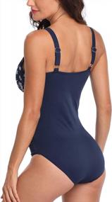 img 3 attached to PERONA Women'S Tummy Control Swimsuit: Vintage Printed One Piece Bathing Suit