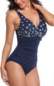 img 2 attached to PERONA Women'S Tummy Control Swimsuit: Vintage Printed One Piece Bathing Suit