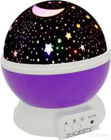 img 4 attached to 🌟 ZHOPPY Night Lights for Kids: Star and Moon Starlight Projector Bedside Lamp for Baby Room and Kids Bedroom Decorations - Perfect Birthday Gift, in Purple!