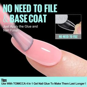 img 2 attached to 240Pcs Soft Gel Nail Tips, TOMICCA Short Almond Pre-Shaped Half Matte Fake Gelly Press On Acrylic False Nails For DIY Extension Salon