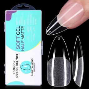 img 4 attached to 240Pcs Soft Gel Nail Tips, TOMICCA Short Almond Pre-Shaped Half Matte Fake Gelly Press On Acrylic False Nails For DIY Extension Salon