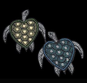 img 3 attached to 🐢 CarsCover Blue and Green Turtle Crystal Diamond Bling Rhinestone Studded Floor Mats for Car, SUV, and Truck - Set of 4