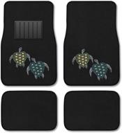 🐢 carscover blue and green turtle crystal diamond bling rhinestone studded floor mats for car, suv, and truck - set of 4 logo