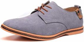 img 3 attached to PPXID Men'S Suede Leather Lace Up Dress Shoes: Business & Casual Oxfords