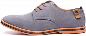 img 2 attached to PPXID Men'S Suede Leather Lace Up Dress Shoes: Business & Casual Oxfords