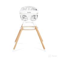 🪑 evolur ann beechwood 4-in-1 highchair with 360 seat rotation, booster seat, floor chair, bar stool chair - grey | 5 point safety harness included logo