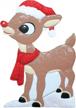 metal rudolph christmas decoration with red nose - 24-inch holiday décor by product works logo