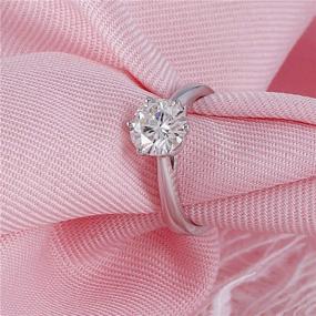 img 2 attached to 💍 DovEggs Platinum-Plated Moissanite Women's Engagement Jewelry for Weddings & Engagements