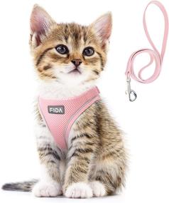 img 4 attached to 🐾 Optimally Adjustable Fida Comfy Dog Harness with Leash, Secure Cat Vest Harness, Breathable Lightweight Soft Mesh, Reflective Step-in Harness for Extra-Small Pet & Toy Breeds (XXXS, Pink)