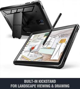 img 1 attached to Прочный чехол Poetic Revolution для Samsung Galaxy Tab S4 Защита от 10,5 до 360 °, подставка-подставка, встроенная защитная пленка для экрана, прочный дизайн черного цвета