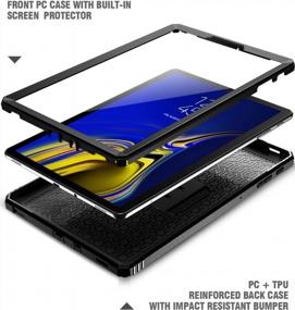 img 2 attached to Poetic Revolution Rugged Case For Samsung Galaxy Tab S4 10.5 - 360° Protection, Kick-Stand, Built-In Screen Protector, Heavy Duty Design In Black