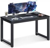 47 inch modern office desk - coleshome sturdy computer writing desk for home study, black logo