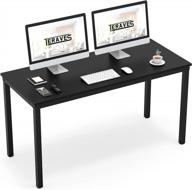 teraves computer desk/dining table office desk sturdy writing workstation for home office(47.24”, black) logo