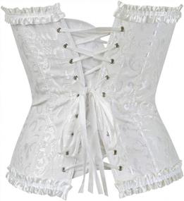 img 2 attached to Enhance Your Curves With Grebrafan'S Plus-Size Overbust Corset In Classic White (2XL)