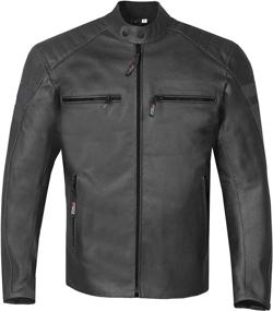 img 2 attached to 🧥 New AXE Men's Leather Jacket: Motorcycle CE Armor for Biker Safety