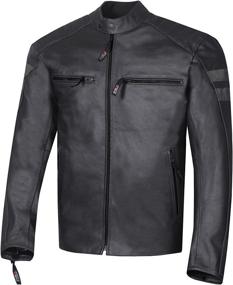 img 4 attached to 🧥 New AXE Men's Leather Jacket: Motorcycle CE Armor for Biker Safety