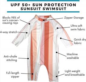img 3 attached to UPF 50+ Girls Long Sleeve Sunsuit - SwimZip (Multiple Colors)