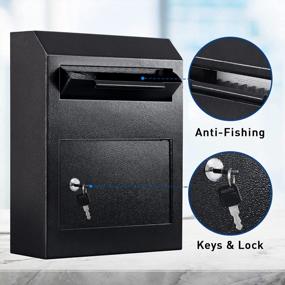img 3 attached to KYODOLED Wall Mounted Depository Drop Safe: Secure Anti-Fishing Steel Mailbox With Key Lock, Heavy Duty Security Storage For Home And Business Use