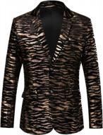 thwei mens leopard print tuxedo blazer - luxury notched lapel slim fit sport coat logo