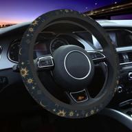 🌙 starry moon steering wheel cover - universal 15 inch non-slip neoprene car protection, ideal for women, girl, men, sun - fits auto suv sedan vans trucks логотип