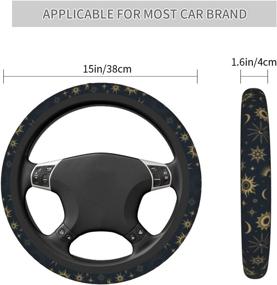 img 1 attached to 🌙 Starry Moon Steering Wheel Cover - Universal 15 Inch Non-Slip Neoprene Car Protection, Ideal for Women, Girl, Men, Sun - Fits Auto SUV Sedan Vans Trucks