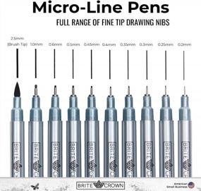 img 2 attached to 🖌️ Enhance Your Artistic Skills with Premium Drawing Pens: Set of 10 Fineliner Pens (0.2mm-1.0mm) and Calligraphy Brush-Tip Pen (2.5mm)