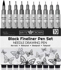 img 4 attached to 🖌️ Enhance Your Artistic Skills with Premium Drawing Pens: Set of 10 Fineliner Pens (0.2mm-1.0mm) and Calligraphy Brush-Tip Pen (2.5mm)