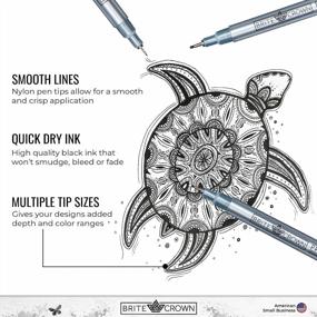 img 1 attached to 🖌️ Enhance Your Artistic Skills with Premium Drawing Pens: Set of 10 Fineliner Pens (0.2mm-1.0mm) and Calligraphy Brush-Tip Pen (2.5mm)