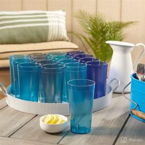 img 2 attached to US Acrylic Café 20-ounce Lightweight Stackable Beverage Tumblers - Set of 16 Reusable Water Cups in 4 Coastal Colors