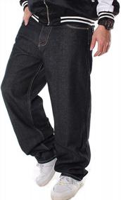 img 4 attached to Men'S Cool Hip-Hop Baggy Denim Loose Pants By QBO | Stylish & Comfortable Fit
