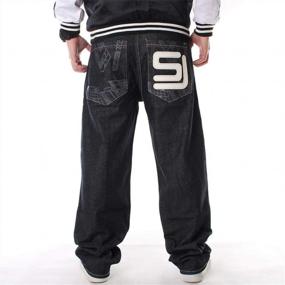 img 2 attached to Men'S Cool Hip-Hop Baggy Denim Loose Pants By QBO | Stylish & Comfortable Fit
