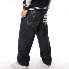 img 1 attached to Men'S Cool Hip-Hop Baggy Denim Loose Pants By QBO | Stylish & Comfortable Fit